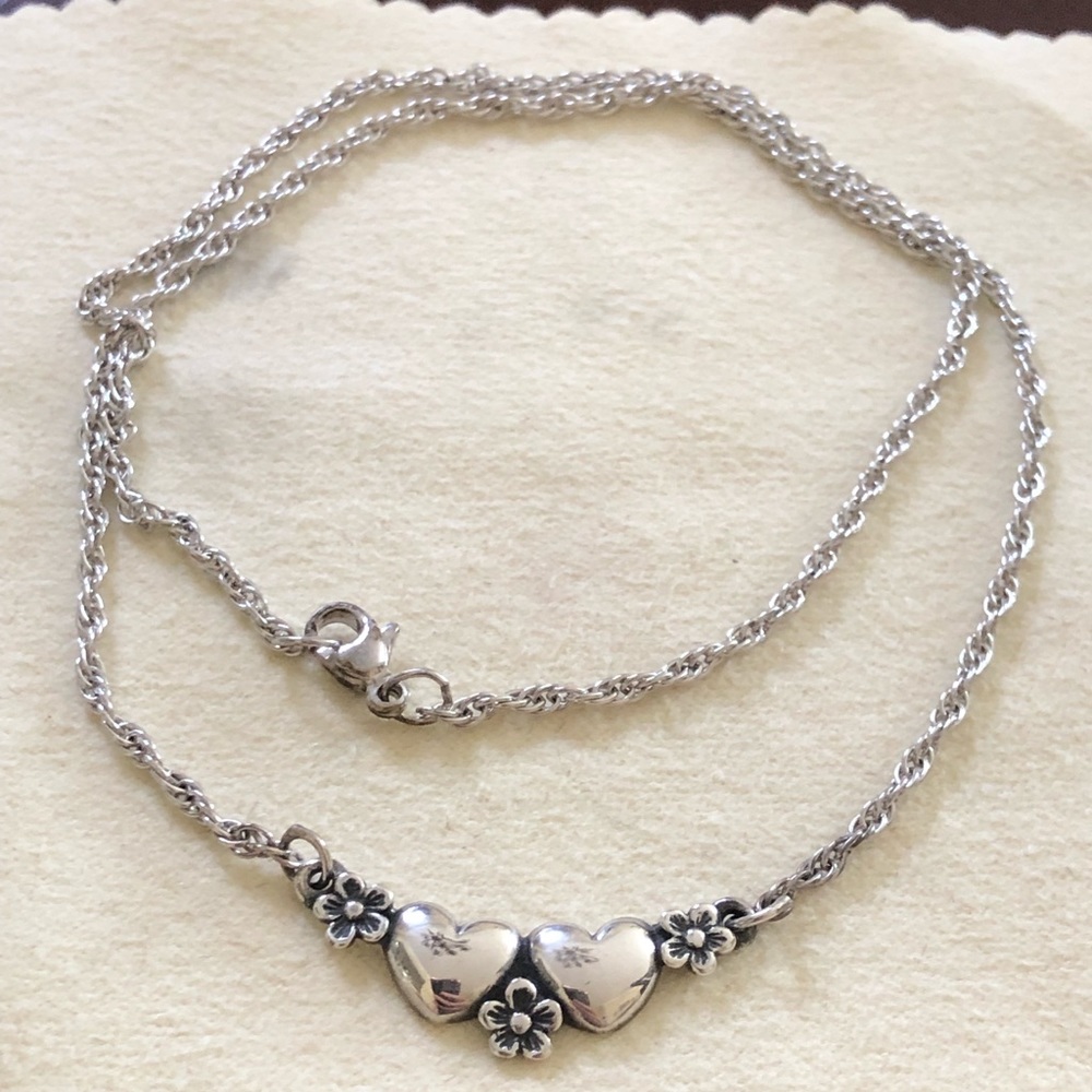 James Avery Retired Flower and Heart Necklace